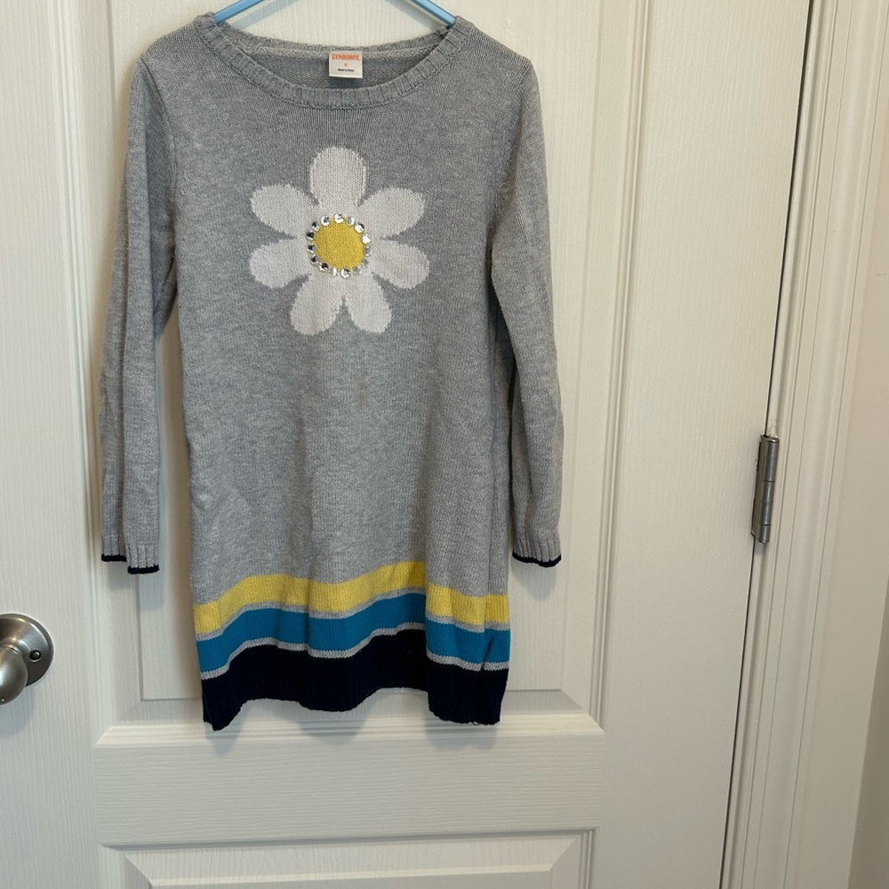Gymboree Girls Sweater Dress Size 5 Striped Knit Long Sleeve Warm Winter Dress